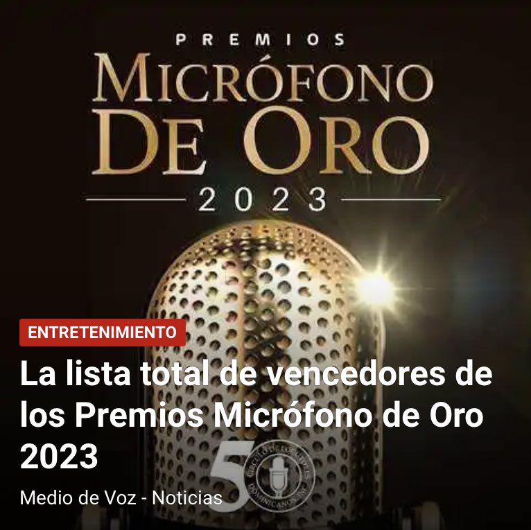 edwinmoreldj's tweet photo. El Círculo de Locutores Dominicanos celebró la gala de los #Premios Micrófono de Oro 2023, al cumplirse en esta edición, sus 50 años de fundación.
Leer Mas… https://t.co/YfKM1KPmGP
#Locutores #MicrofonoDeOro https://t.co/mNwBLba5Zu