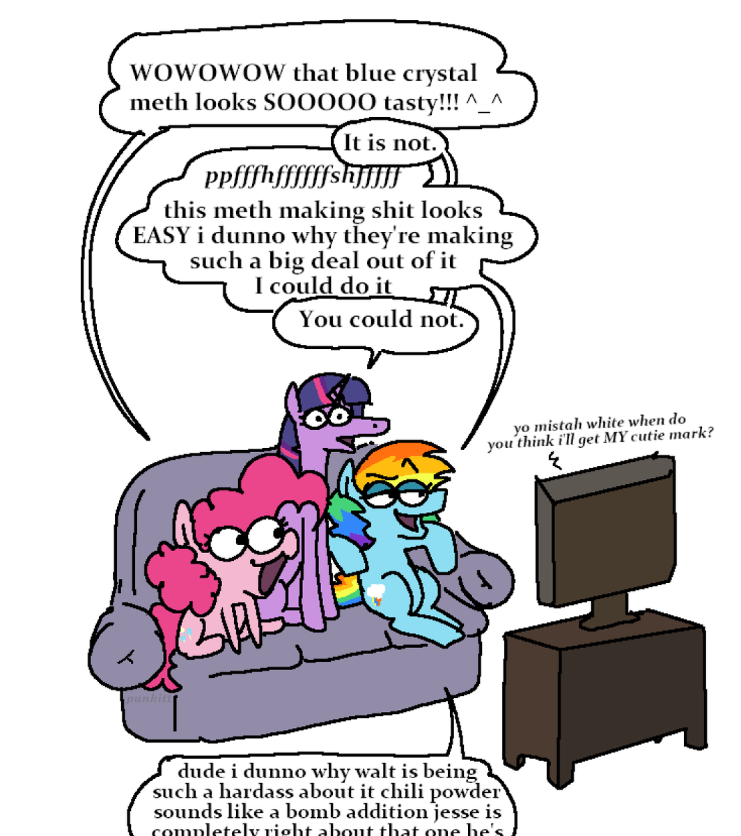 punkittdev's tweet photo. the girls watch breaking bad #mlp https://t.co/cMfUs92MAJ