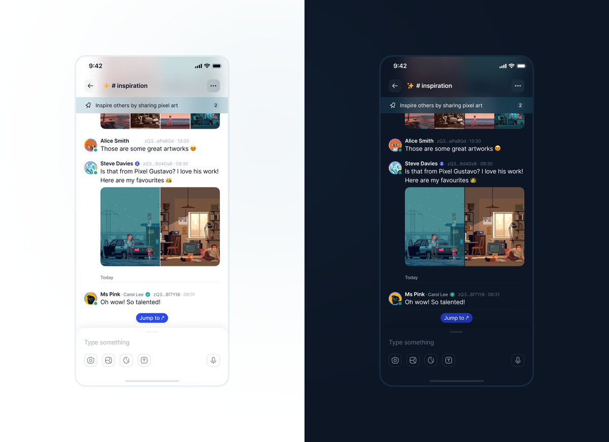 ethstatus's tweet photo. Status Weekly Roundup: Design team
Hello there! π
Light or dark? Now, fulfill your destiny.
#EthStatusProgress