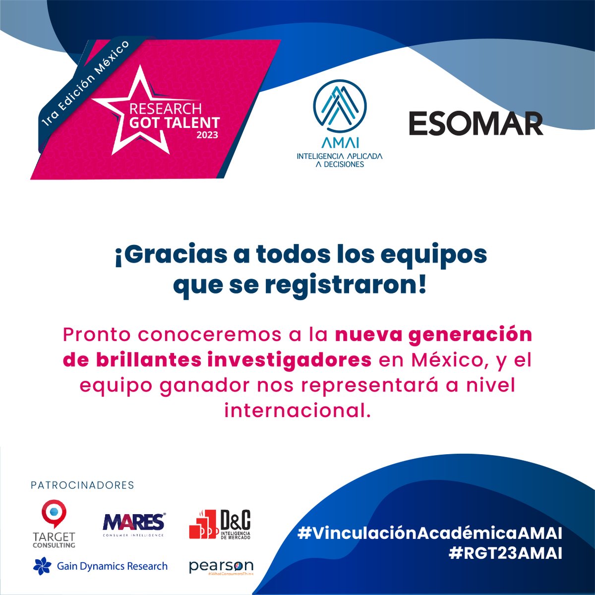 AmaiMexico's tweet photo. Gracias por participar en el Research Got Talent 2023 #RGT23AMAI
El ganador local competirá en el concurso internacional de @ESOMAR en Ámsterdam 🌏
Patrocinadores:
@DatosyCafe
@MARES_CI
@PearsonOficial
@targetconsult_
#GainDynamicsResearch https://t.co/1mhGrdLXO1