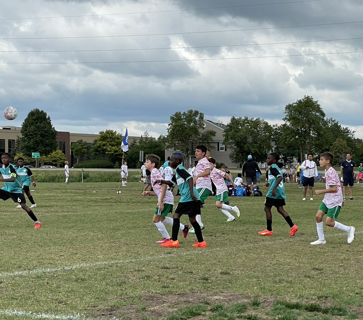 Y’all, this is Jamaica (teal) vs Mexico (pink). I LOVE this event! #CoolestFieldManager #2023USACup #RockTheCup23 @USACupRadioOps @USACupSoccer @TheFieldService