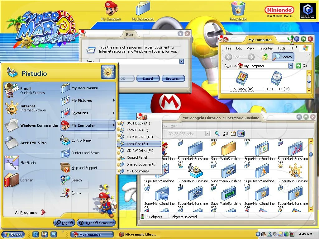 Super Mario Sunshine theme for Windows XP