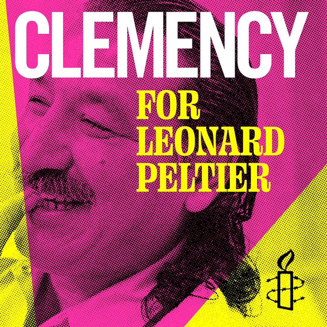 Native American activist Leonard Peltier has been imprisoned for nearly 50 years, serving two life sentences for murder despite critical concerns over the fairness of his trial. He has always maintained his innocence. Urge @POTUS to #FreeLeonardPeltier > act.amnestyusa.org/page/96017/act…