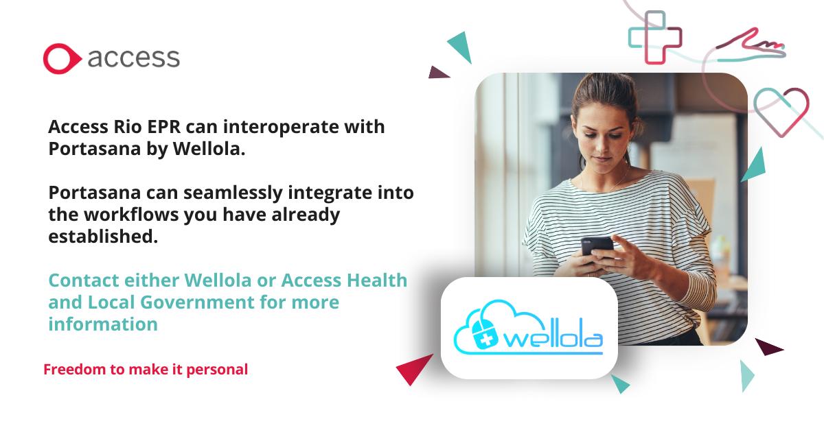 Did you know that Access Rio EPR can interoperate with Portasana by @Wellola? Portasana can seamlessly integrate into the workflows you have already established. Find out more by visiting our Access partners page ow.ly/XXow50OXl37 or speak to your account manager