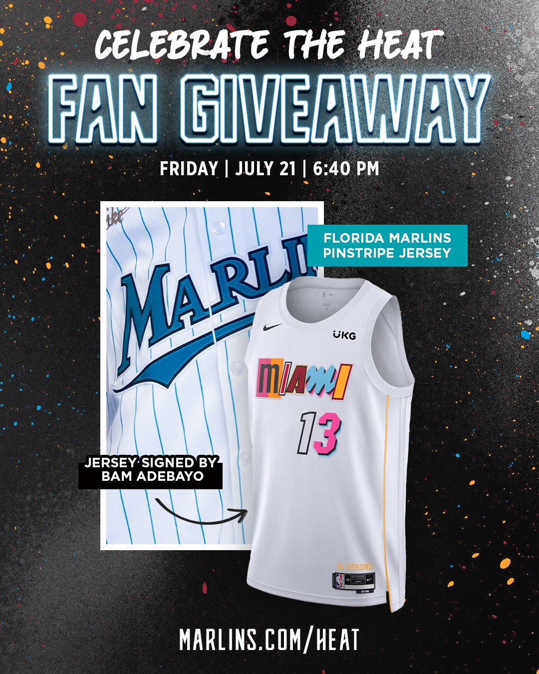 Miami Marlins on X: The best of both worlds could be yours. Join us  tomorrow for a night with the @MiamiHEAT . We'll be giving away both of  these jerseys at @loanDepotpark