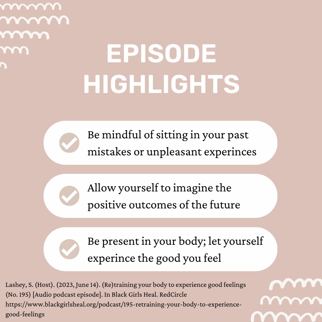 livingFREElab's tweet image. In this episode of Black Girls Heal, Shena Lashey reviews the steps you can take to retrain your body to allow healing through positive experiences. Swipe through this post to learn more!

#Selfcompassion #SeekingHelp #Selflove #Healing #Affirmations