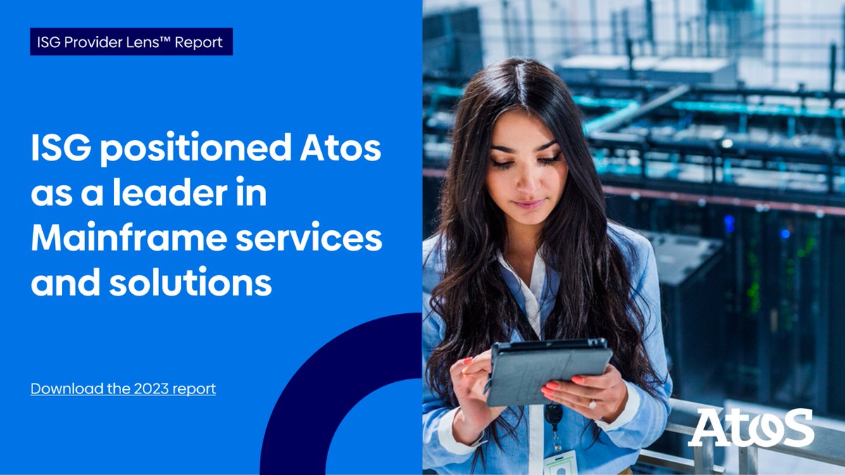 The 2023 Provider Lens report by <a href="/ISG_News/">ISG</a> outlines Atos’ leadership in Europe across 3 categories

✅ #Mainframe Application Modernization &amp; Transformation Services
✅ Mainframe-as-a-Service
✅ Mainframe Operations

Download the report: atos.net/en/lp/isg-prov…
#ITInfrastructure
