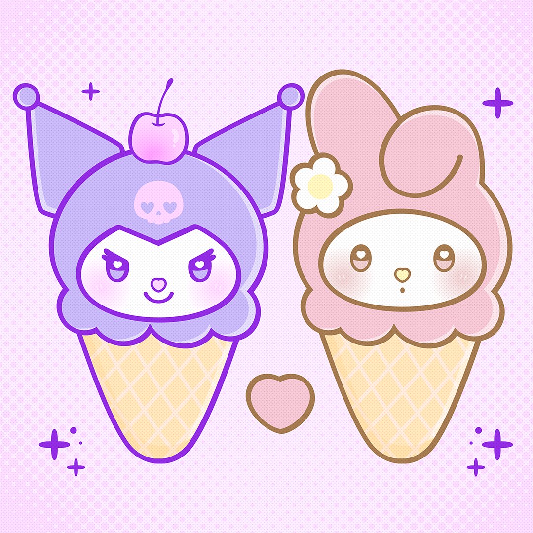 EVIL_arts666's tweet photo. Kuromi and My Melody IceCream~ https://t.co/bZWmIqkWZq