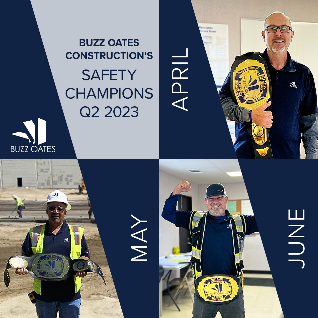 buzzoates's tweet photo. Congratulations to Scott Jarnagin, Simon Preciado & Clayton Witherow for their recognition as Safety Champions of the Month for Q2 2023. The Buzz Oates Construction Team shows commitment by staying up to date on current safety regulations & procedures on the jobsite.
#BuzzOates https://t.co/x9SV23UWcO
