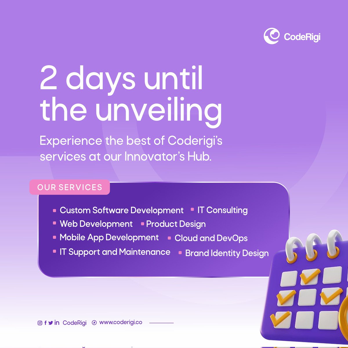 coderigi_'s tweet image. The #Unveiling is in TWO DAYS!!!💃

We can hear the clock ticking, and if math is not your cup of tea, just know it&apos;s on FRIDAY😁😉

CodeRigi is here to provide a solution haven to businesses!🤗

See you at the Unveiling!

#CodeRigiUnveiling #UnveilingCountdown #CodeRigi