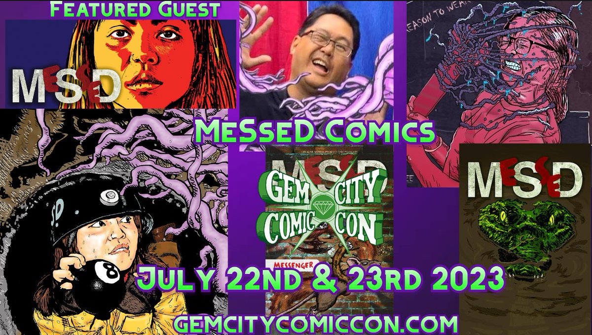 The Gem City Comic Con is pleased to welcome MeSseD Comics to our 2023 show!

#GCCC2023 #GemCityComicCon #comics #comicbooks #creator #convention #FeaturedGuest #popculture #artist #comiccreator #comicbookcreator #independentcreator #independentcomics #writer #comicbookwriter
