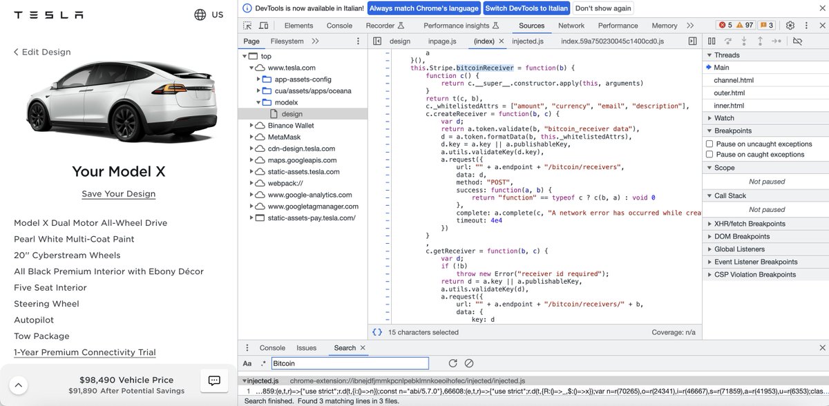 BREAKING🚨: <a href="/Tesla/">Tesla</a> added #Bitcoin payment code on the back-end of its website! 👏🧐