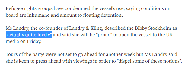 So apparently the barge is 'quite lovely'

#ShipOfSorrow #NoFloatingPrisons