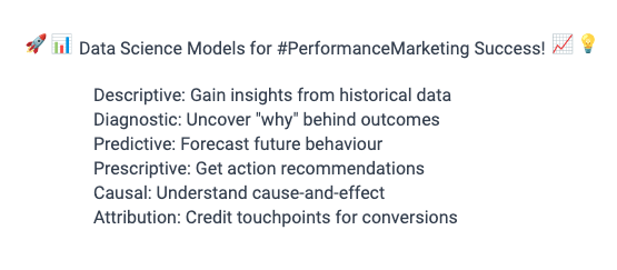 ClavisWorld's tweet photo. Optimize your marketing efforts with data-driven decisions!
#DataScience #Analytics #DataAnalysis #MarketingStrategy #PredictiveAnalytics #MarketingTrends #PrescriptiveAnalytics #SmartDecisions #CausalAnalysis #MarketingImpact #MarketingAttribution #ROI #DataDrivenMarketing https://t.co/8njHXSX4Vo