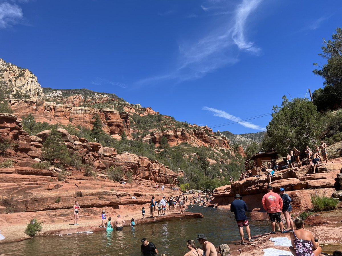 denise_furlong's tweet photo. I am so grateful and excited to celebrate my book award with #DKG. Checking out Sedona on our pre conference day. #SlideRock https://t.co/gAlOsVl9x1