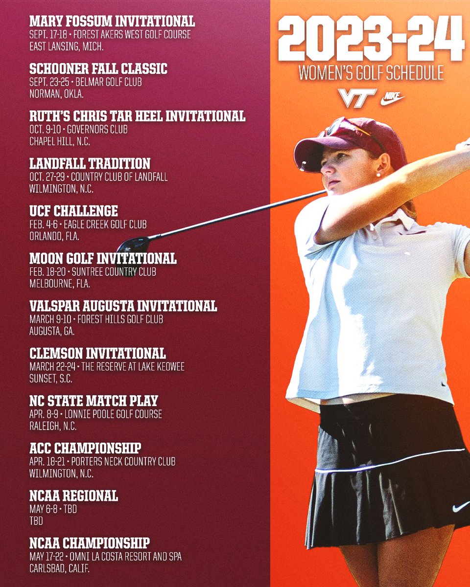 Our schedule is set 🗓️✅

🔗 » vthoki.es/TimB0

#Hokies 🦃⛳️
