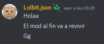 Prueba de que el mod sigue vivo: