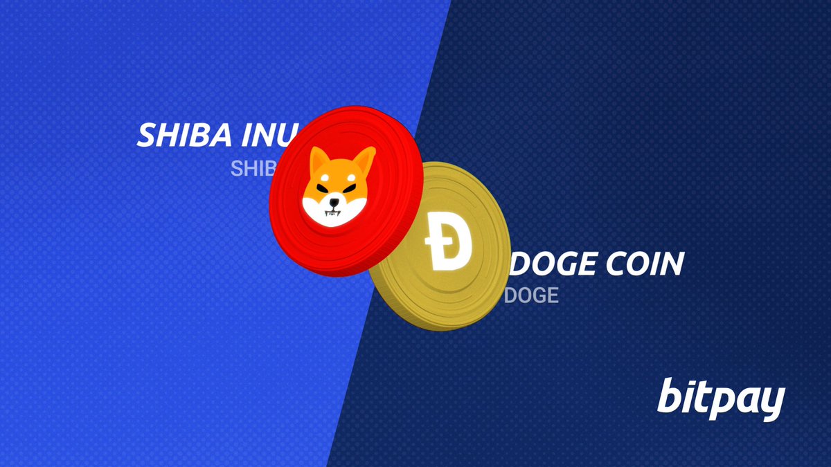 BitPay's tweet photo. 🐕 @dogecoin and @Shibtoken are the most popular memecoins. 

👇Check our blog to learn the history and the differences between the two. 

Comment down which team you’re on.
https://t.co/cD8pHdB6nj
#dogecoin #SHIBARMY #BitPay #crypto https://t.co/KdUkLRIVX2