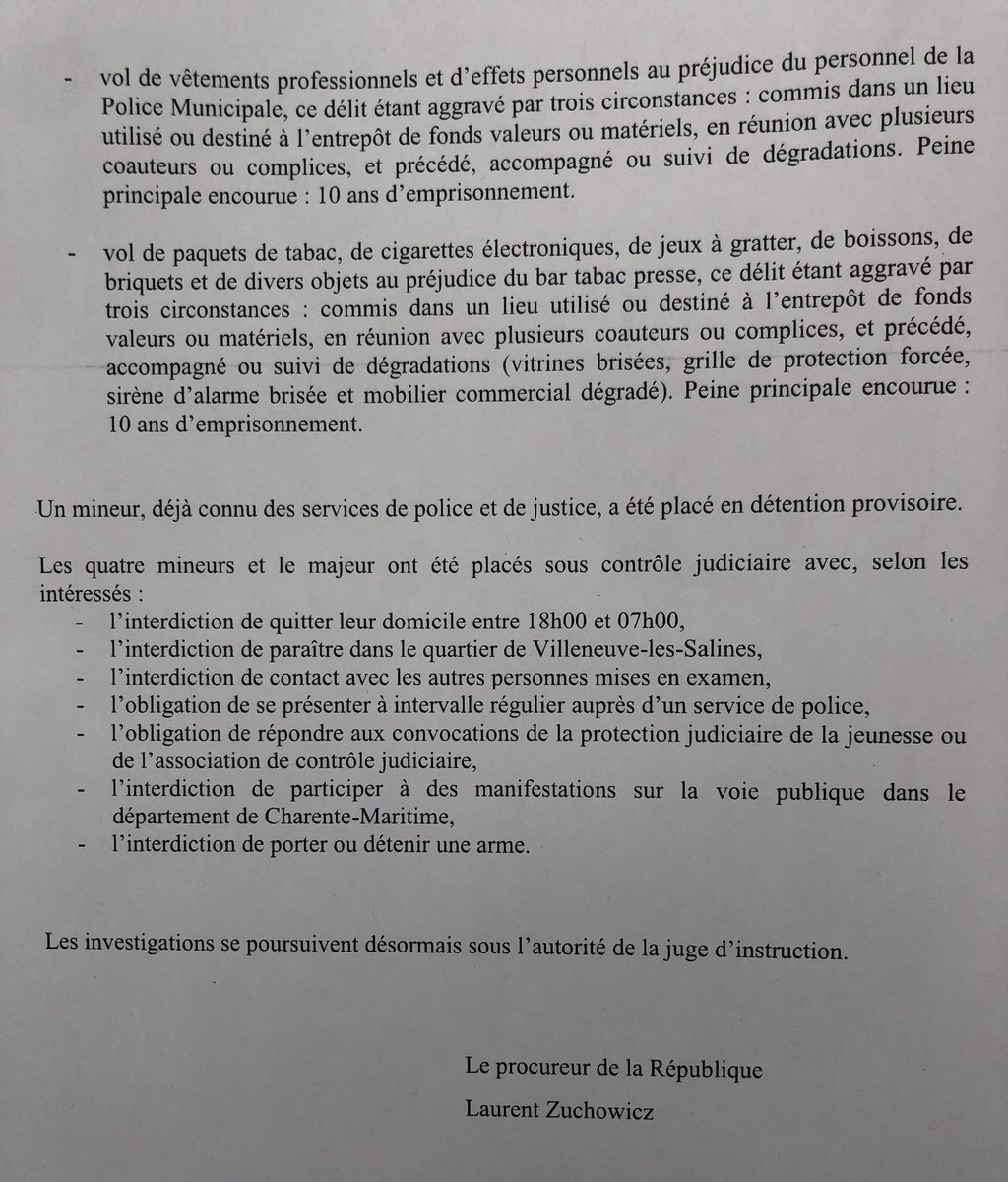 Violences urbaines des 29 et 30 juin à La Rochelle : après un important travail d’enquête, des interpellations, mises en examen et mesures de sûreté ont pu intervenir ce 20/07.