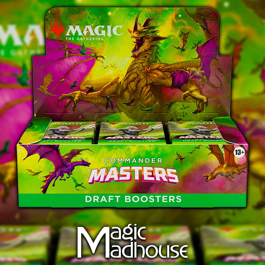 magicmadhouse's tweet photo. MAGIC: THE GATHERING Commander Masters Draft Booster Box. Pre order below 👇🏼

- https://t.co/QcVyoTB5IH 

#mtg #magicthegathering #mtgcommandermasters https://t.co/TZOVl80Q6J