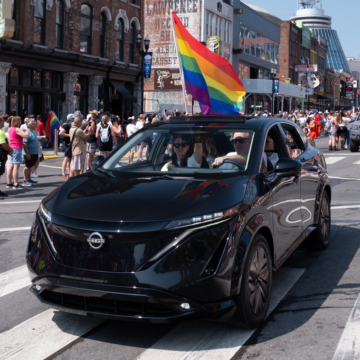 NissanUSA's tweet photo. Nissan is a proud supporter of Nashville Pride, and we’re happy to have met all the amazing people at this year’s memorable event. See you next year! #PartnersofProgress https://t.co/5BHbhvBzSa