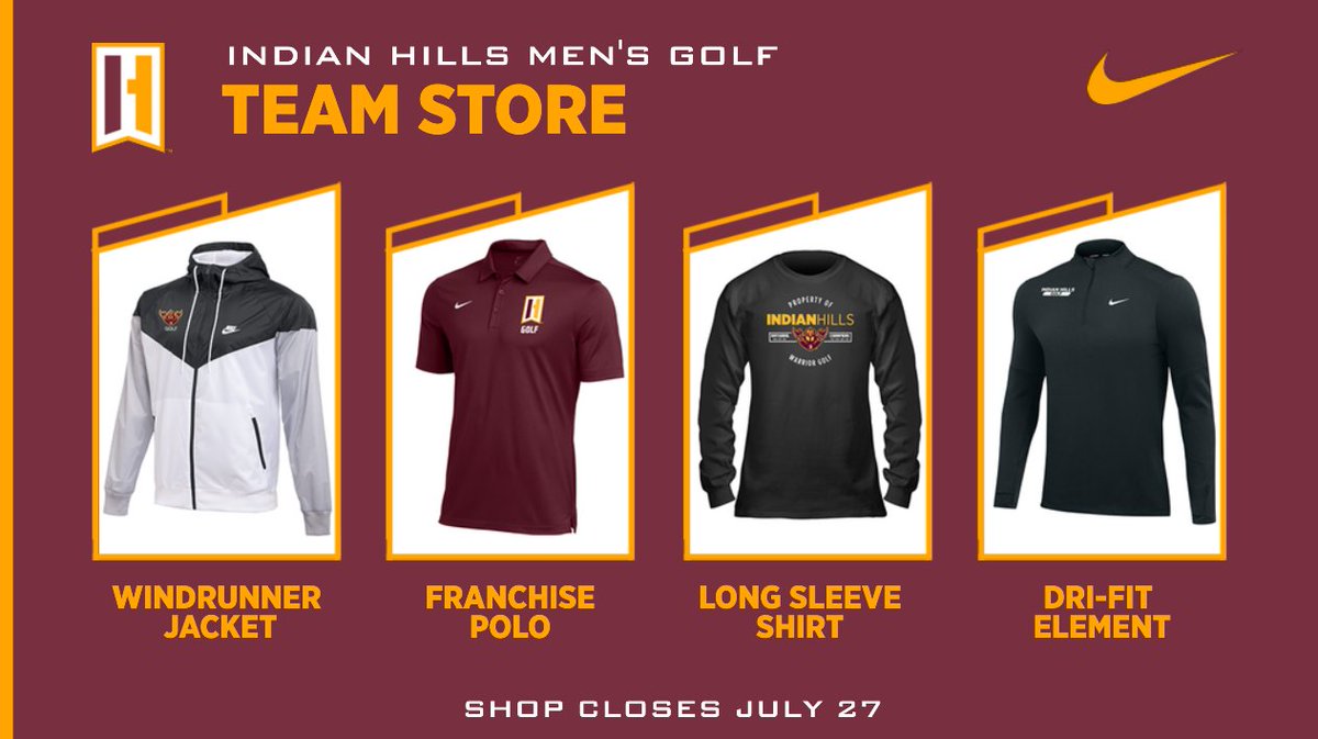 IHCC Athletics (@ihccathletics) on Twitter photo All your golf gear needs in one spot⛳️
Shop the <a href="/IHCCgolf/">Indian Hills Golf</a> Team Store today to pick up Nike polos, shirts, jackets, quarter zips, hats, and much, much more!
*𝘖𝘱𝘦𝘯 𝘵𝘩𝘳𝘰𝘶𝘨𝘩 𝘑𝘶𝘭𝘺 27
🛒bsnteamsports.com/shop/MwSxChtXnw All your golf gear needs in one spot⛳️
Shop the <a href="/IHCCgolf/">Indian Hills Golf</a> Team Store today to pick up Nike polos, shirts, jackets, quarter zips, hats, and much, much more!
*𝘖𝘱𝘦𝘯 𝘵𝘩𝘳𝘰𝘶𝘨𝘩 𝘑𝘶𝘭𝘺 27
🛒bsnteamsports.com/shop/MwSxChtXnw