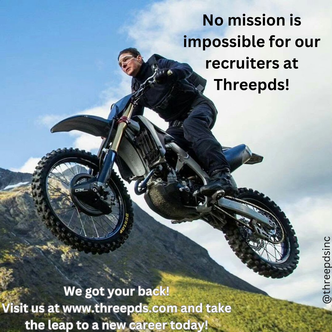 ThreePDS's tweet photo. CLICK the link in the bio for better opportunities and kick your career into overdrive๐๏ธ๐ฅ!
#recruiters #missionimpossible #tomcruise #careers #jobs #missionimpossibledeadreckoning #overdrive #careergoals #makethemove #threepds https://t.co/TJsMbp7F2D