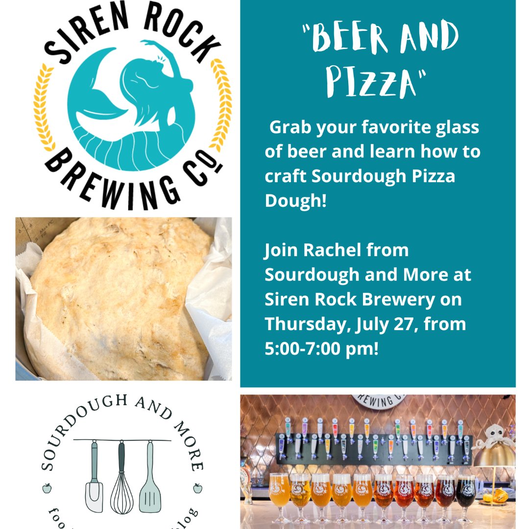 sourdoughamore's tweet image. The countdown is on! We are officially ONE week away from our Sourdough Pizza Dough crafting class @SirenRockBrewery in Rockwall, TX! Have you reserved your spot? #localbrewery #supportlocalbusinesses #sourdoughclass #triviathursday