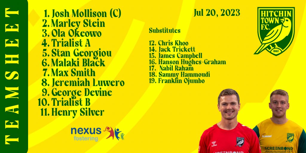 📋 | TEAMSHEET

Tonight’s team to face <a href="/Kempston_Rovers/">Kempston Rovers FC</a>