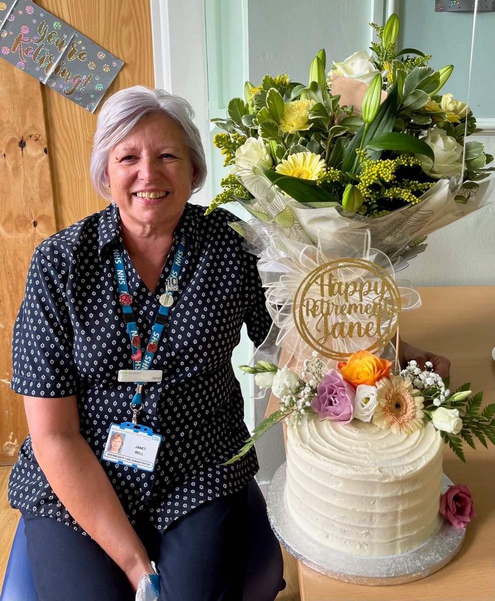 DCHStrust's tweet photo. Best of luck and a huge thank you to administrator Janet Bell, who retired today after 17 years at Babington Hospital! 🎉

The team celebrated with a fuddle and said: "Janet will be greatly missed and we would like to wish her a wonderful retirement." 💙 https://t.co/Sv0KJlU4Wh