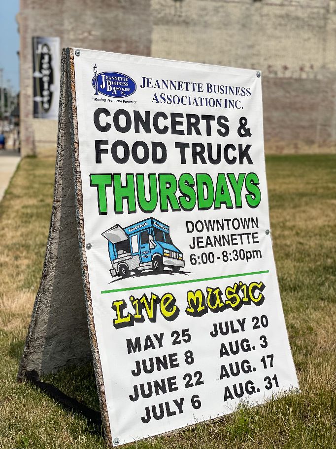 AgentZiance's tweet photo. Just a reminder to join us tonight at Jeannette's Food Truck Thursday!. Enjoy lots of delicious food and groovy music performed by Dancing Queen! Things will begin at 6 pm; I hope to see you there! https://t.co/5xmHZ0U7mA