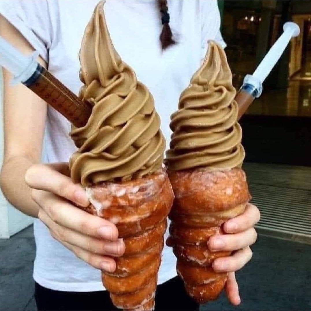 #ThursdayTreats #Would Coffee ice cream with a shot of expresso in a donut cone. 😳😋