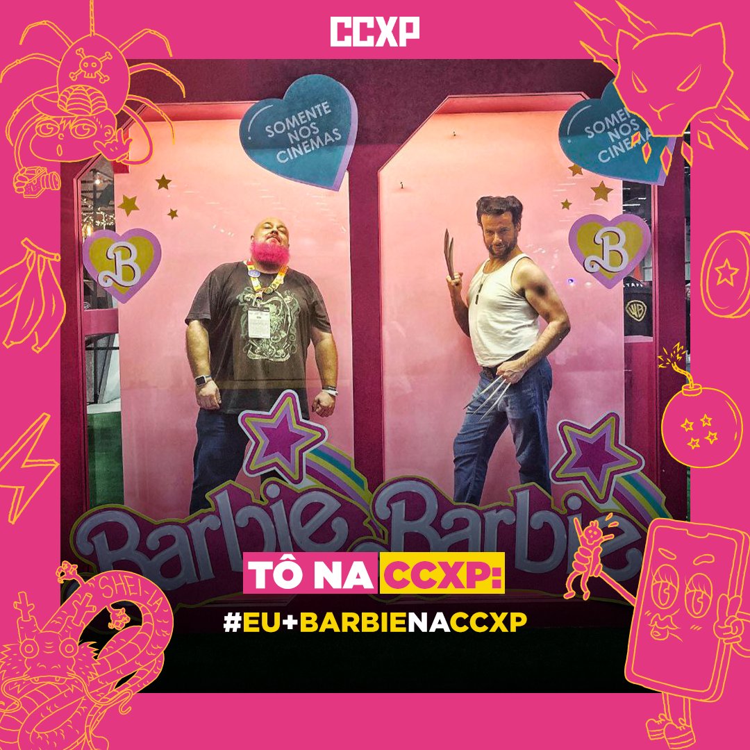 CCXPoficial's tweet photo. #Barbie estreia hoje nos cinemas e, antes de correr pra assistir, a gente relembra os momentos incríveis vividos no mundinho cor-de-rosa na #CCXP22. 👛

Quem tava lá? Compartilha sua foto e marca a gente! https://t.co/Sz3K5OPN0z
