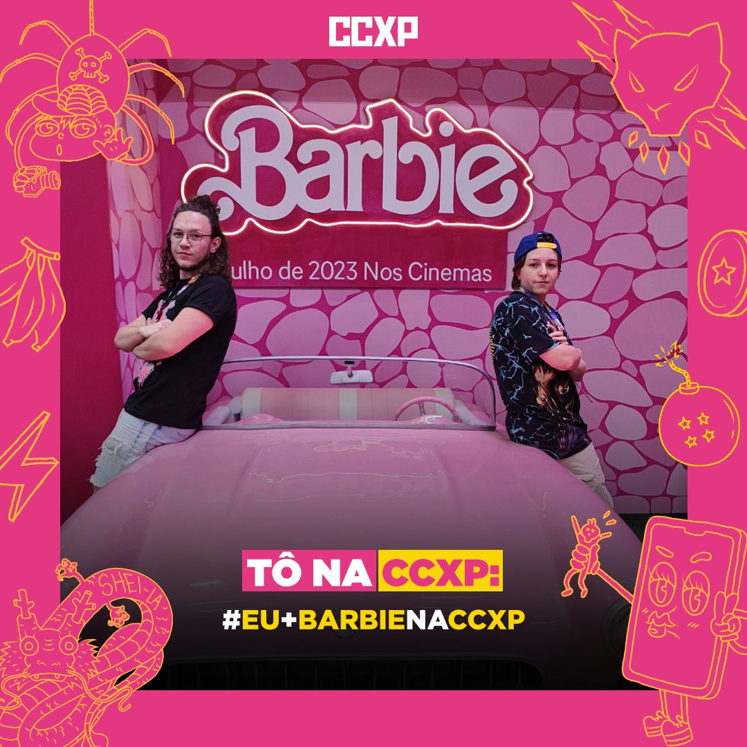 CCXPoficial's tweet photo. #Barbie estreia hoje nos cinemas e, antes de correr pra assistir, a gente relembra os momentos incríveis vividos no mundinho cor-de-rosa na #CCXP22. 👛

Quem tava lá? Compartilha sua foto e marca a gente! https://t.co/Sz3K5OPN0z