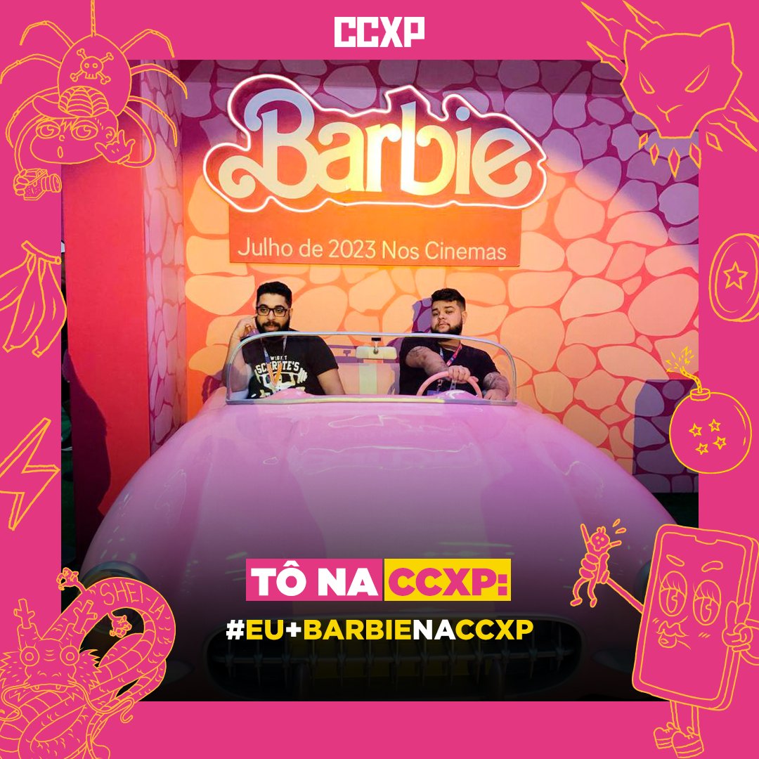 CCXPoficial's tweet photo. #Barbie estreia hoje nos cinemas e, antes de correr pra assistir, a gente relembra os momentos incríveis vividos no mundinho cor-de-rosa na #CCXP22. 👛

Quem tava lá? Compartilha sua foto e marca a gente! https://t.co/Sz3K5OPN0z