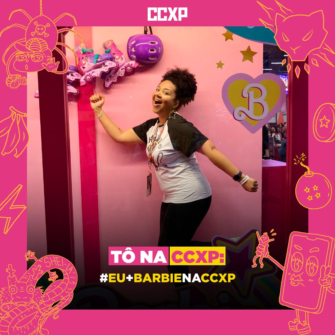 CCXPoficial's tweet photo. #Barbie estreia hoje nos cinemas e, antes de correr pra assistir, a gente relembra os momentos incríveis vividos no mundinho cor-de-rosa na #CCXP22. 👛

Quem tava lá? Compartilha sua foto e marca a gente! https://t.co/Sz3K5OPN0z