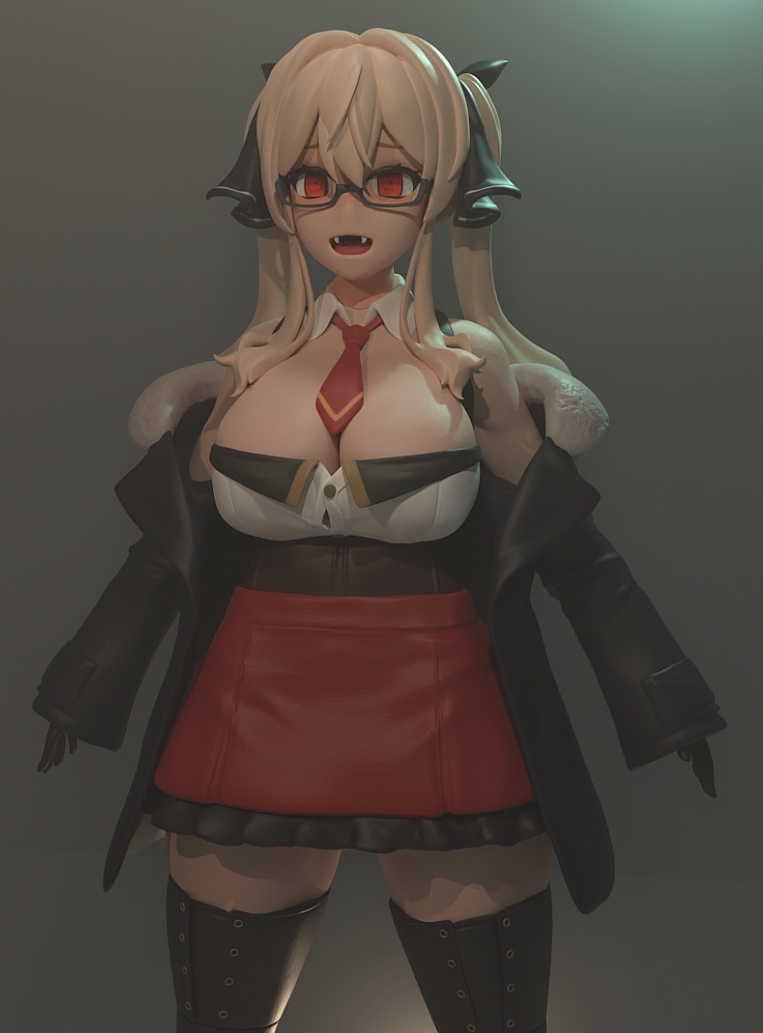 顔だけローポリ化出来たけどこれから髪と服もリトポすると思うと気が重い 