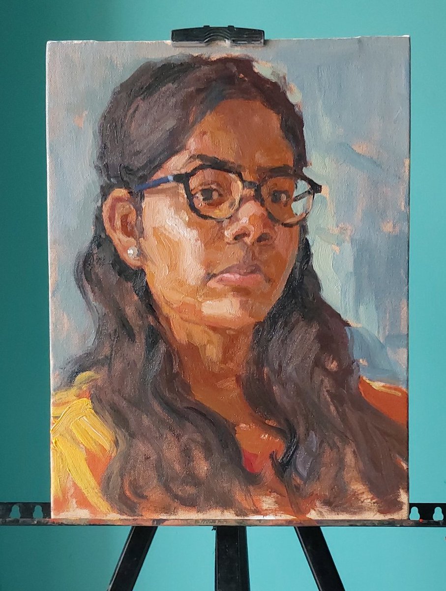 A quick portrait study ..👧
#Allaprima Oil painting on 16×12 canvas 
Hope you like it 😊
.
.
#art #artist #oilpaintings