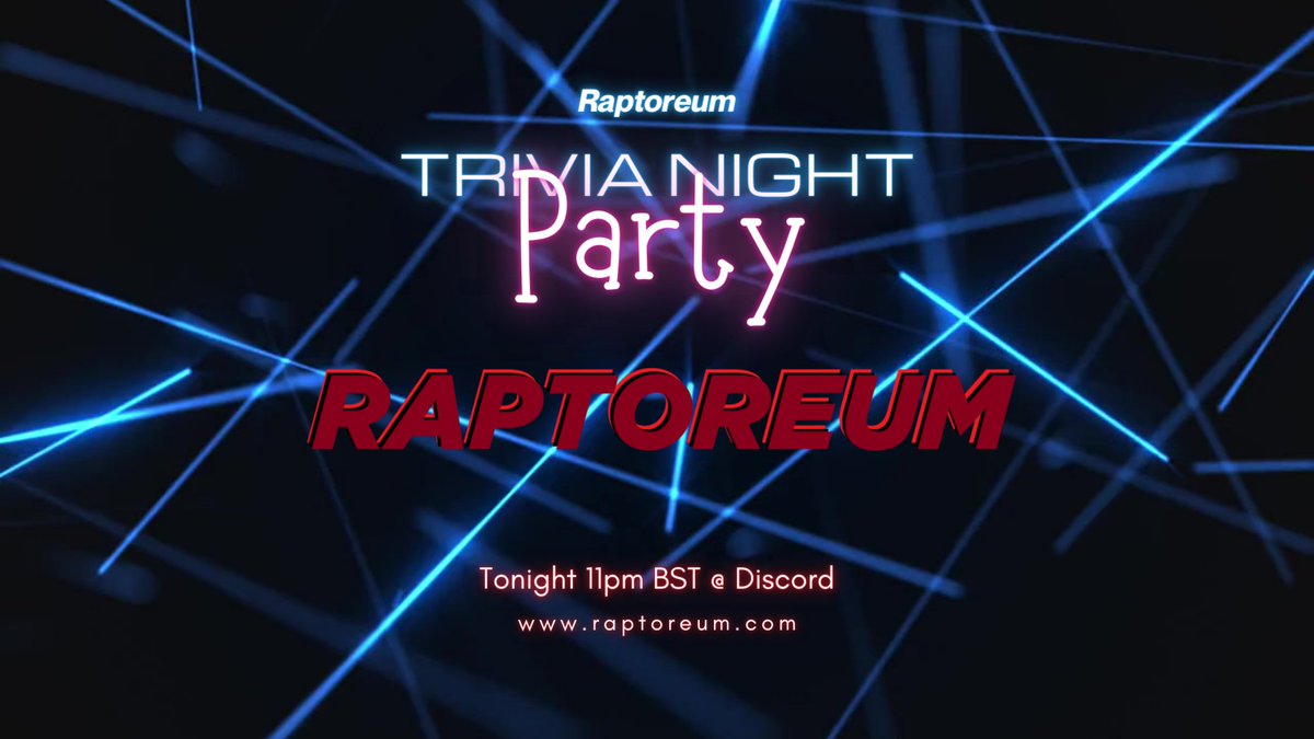 إنها حفلة تريفيا  $RTM الليلة بجوائز مضاعفة

 انضم إلينا في #Raptoreum Discord الليلة
 🔸١ بعد منتصف الليل بتوقيت #مكة_المكرمة
 🔸 مطر + ملح
 🔸 حوّل يوم الخميس الممل إلى رابتوريوم

 🟩discord.gg/raptoreum

#تعدين #دبي #عملات #Giveaway 
<a href="/raptoreum/">Raptoreum</a>