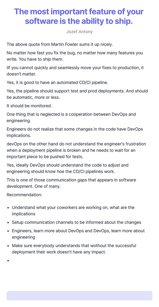 The most important feature of your software is the ability to ship.
