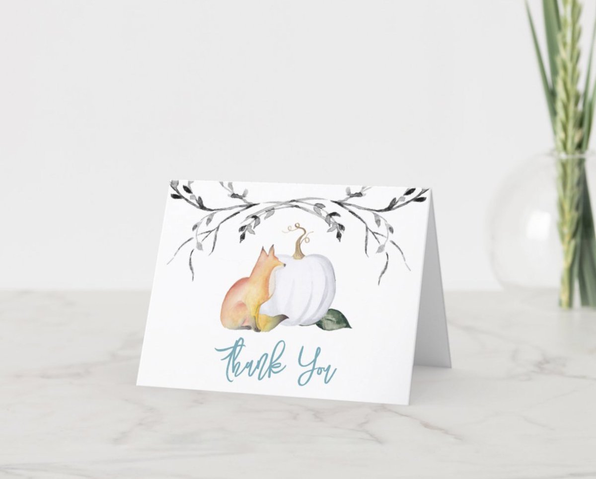VGInvites's tweet photo. Click to shop this Thank You Card Fox and Pumpkin Fall Watercolor https://t.co/GB6Qs4a4a0 via @zazzle #boybabyshower #halloween #ZazzleMade https://t.co/15fwei6SC0