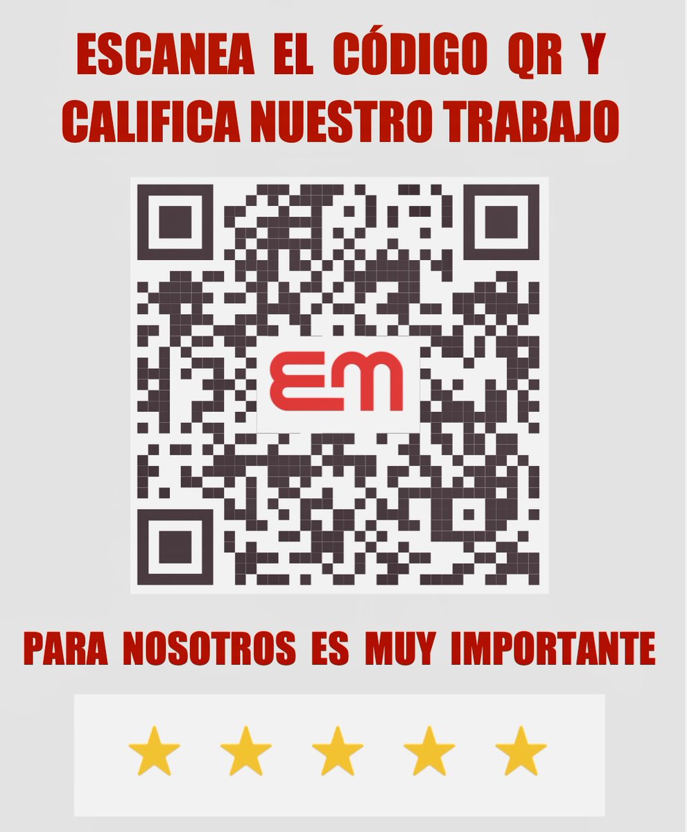 Para los que formamos parte de la empresa Ecomueble es muy importante conocer su opinión sobre nuestra trabajo. Por esta razón le pedimos que escanee el código QR de arriba y entre en la página de Google donde podrá calificar nuestro servicio. Le damos las gracias por anticipado.