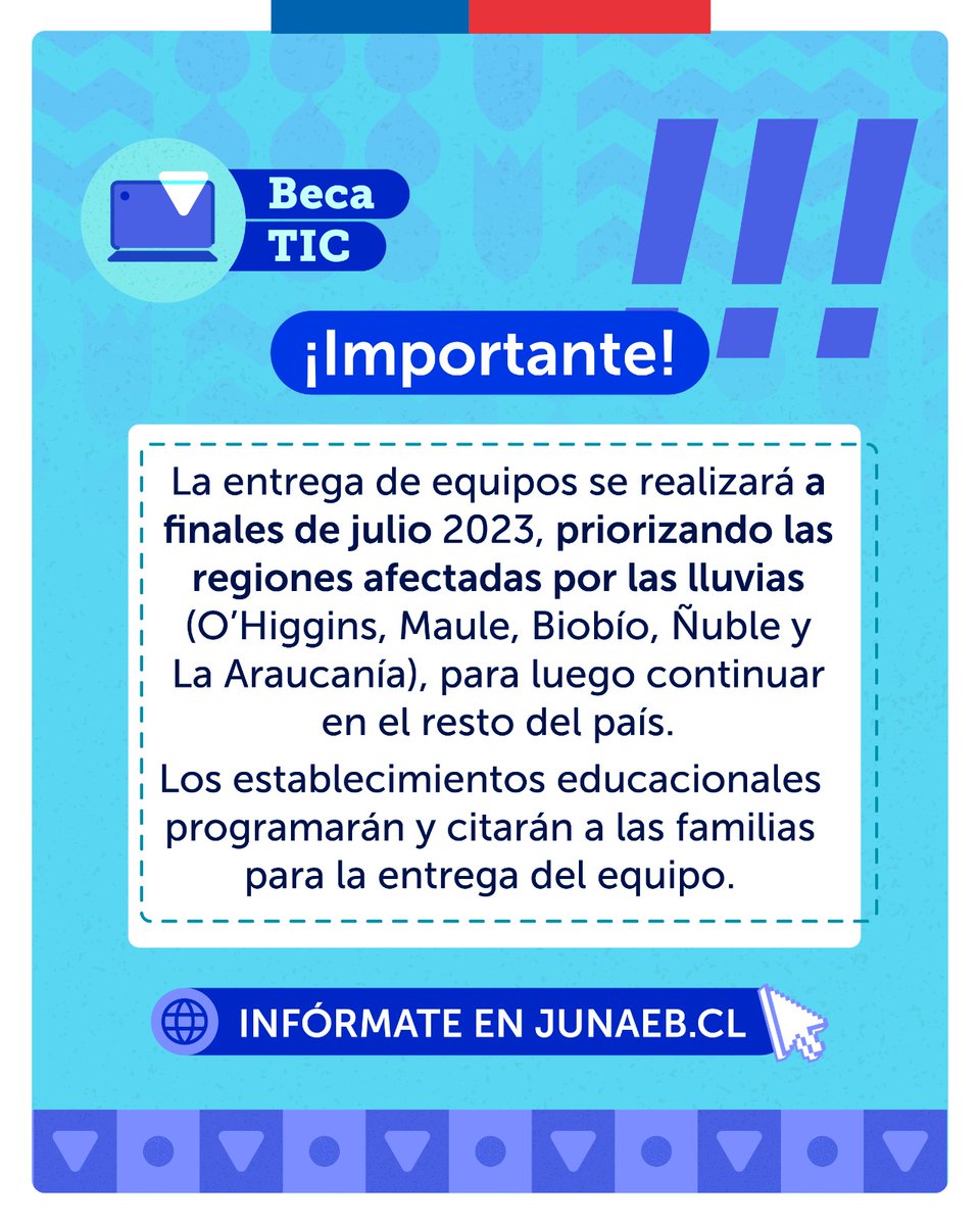 JunaebM's tweet photo. Información importante sobre el programa #BecaTIC 2023‼️ https://t.co/cVnd3QDzns