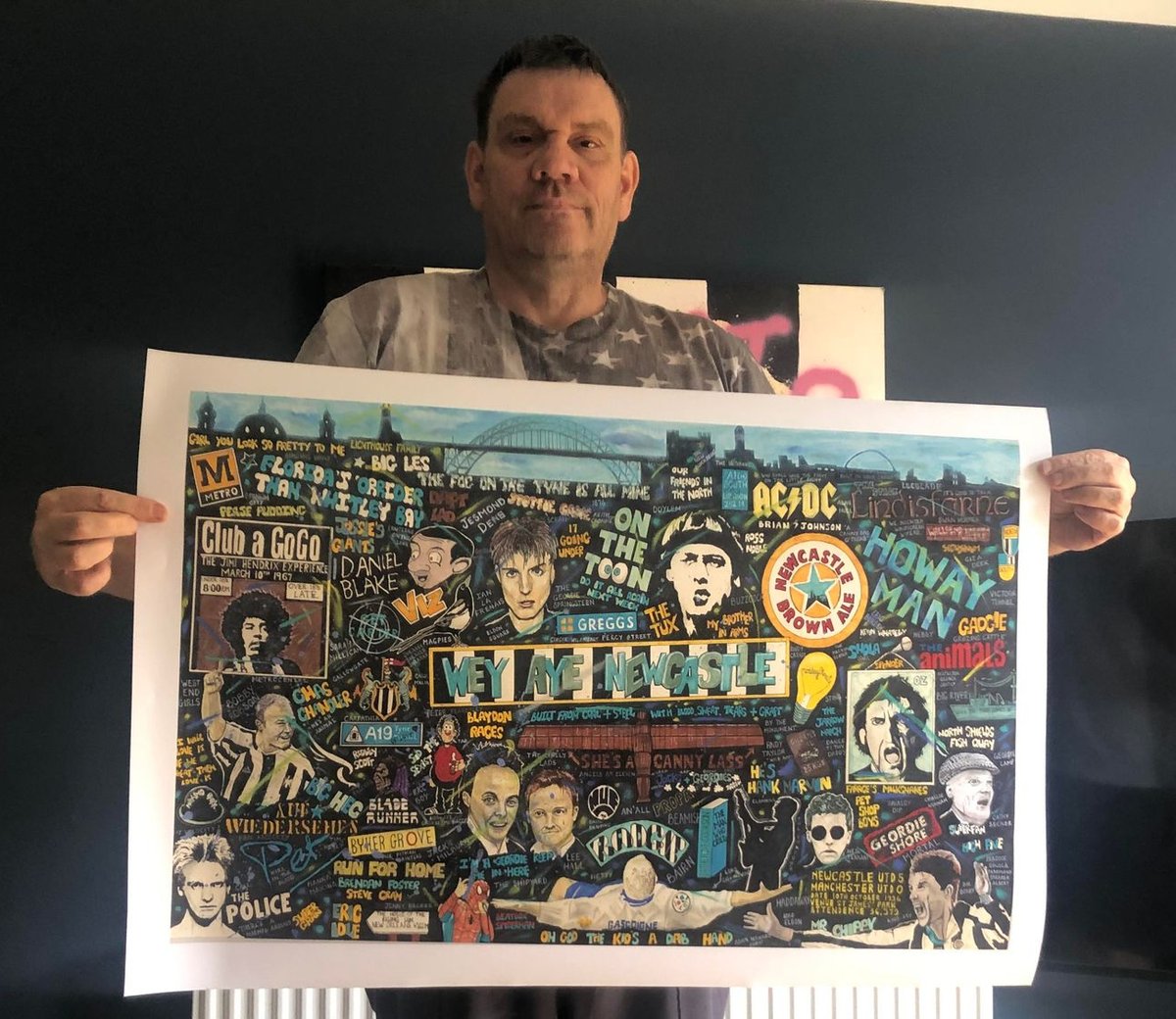 Indie, britpop and rock art by Paul Halmshaw. tweet media
