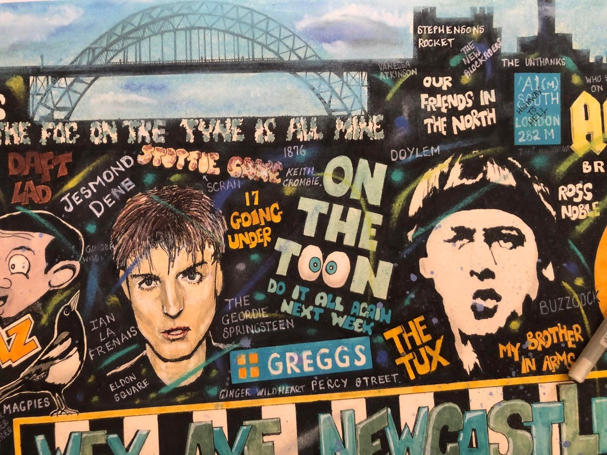 Indie, britpop and rock art by Paul Halmshaw. tweet media