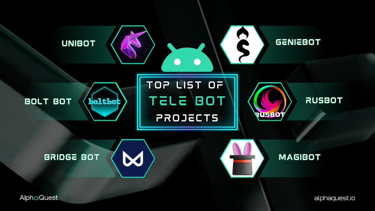 AlphaQuest_cn's tweet photo. 🔥🔥顶级远程机器人项目列表
@TeamUnibot
@geniebotapp
@BoltBotERC
@BridgeTGBot
@Rusbot_erc
@MagiBOT_
现在我们平台上有超过100个项目🔥
- 访问：https://t.co/TYA7JhBxCb
- 使用关键字“bot”进行搜索
- DYOR并尝试使用新功能. 

发现更多👇
#Telebot https://t.co/OqRjMmGa87