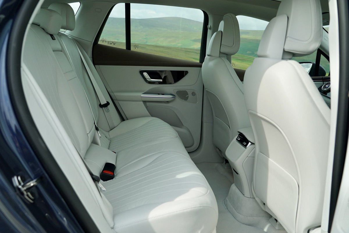 Shane_O_D's tweet photo. I’ve the new Mercedes EQE SUV on test now. It is quite possibly the quietest and most comfortable car I’ve driven this year. Thoughts? Questions? https://t.co/QvmGqWtH5A