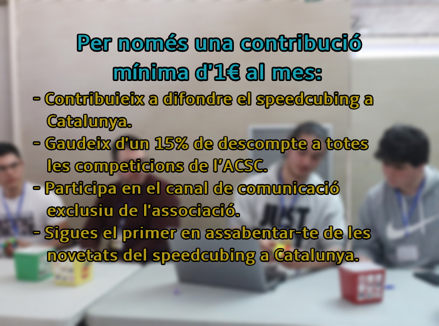speedcubingcat's tweet photo. 🎉 OBRIM L'ASSOCIACIÓ🎉 Sigues part de l'Associació Catalana de Speedcubing (ACSC) 🚀 No et perdis aquesta oportunitat única de formar part de la nostra comunitat!

✨ Uneix-te a nosaltres i ajuda'ns a fer créixer aquesta afició!✨ https://t.co/Sv1diiA8Ow