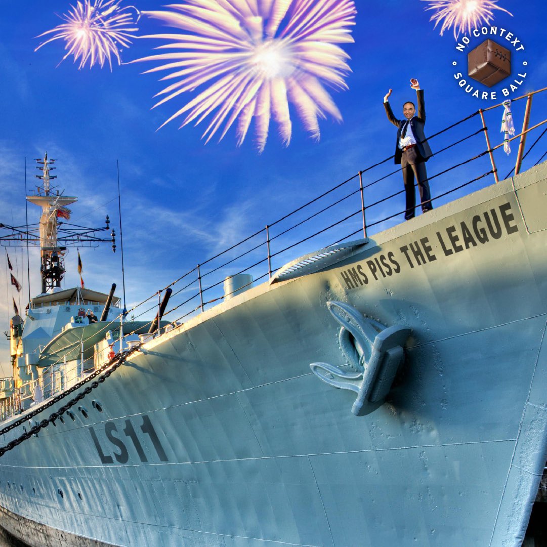 notsquareball's tweet photo. Armed with a notebook of ‘what not to do’ we’re all aboard the HMS Piss The League 
#lufc 
@TheSquareBall https://t.co/ud5eFiViDt