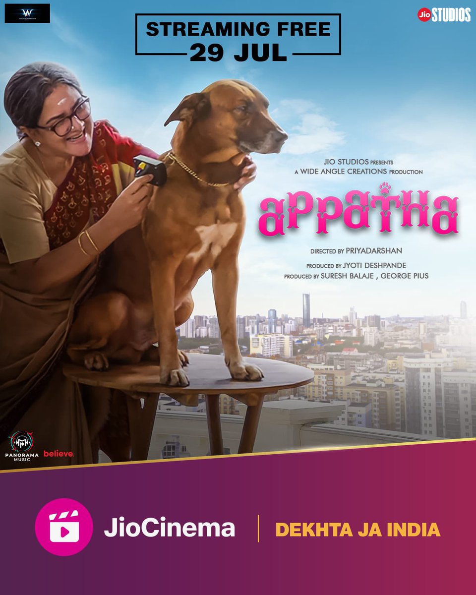 The bond of Love comes in different forms… Watch as Appatha teaches and learns in this tale of love, bonds and respect. #AppathaOnJioCinema streaming free 29 July @priyadarshandir #Urvasi @jiocinema @jiostudios #JyotiDeshpande #SureshBalaje #GeorgePius @PanoramaMusic_